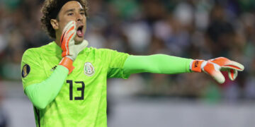 GLENDALE, AZ - JULY 02:  Guillermo Ochoa of Mexico during the 2019 CONCACAF Gold Cup Semi Final between Haiti and Mexico at State Farm Stadium on July 2, 2019 in Glendale, Arizona. (Photo by Matthew Ashton - AMA/Getty Images)