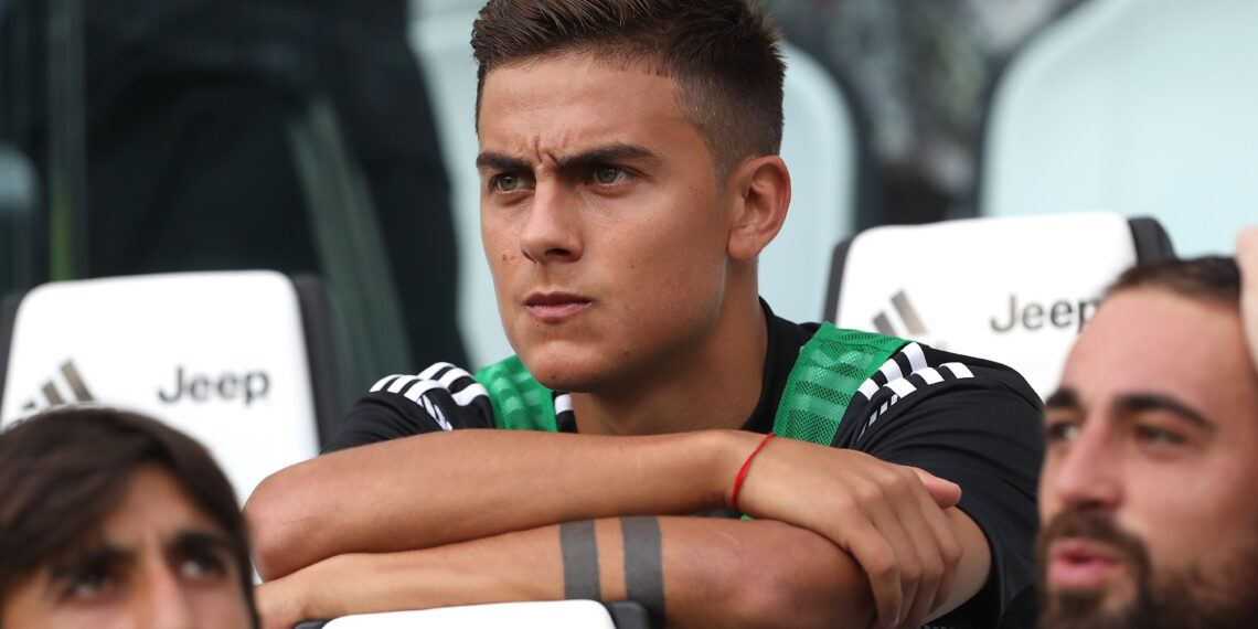 TURIN, ITALY - AUGUST 25:  Paulo Dybala of Juventus looks on prior to the Serie A match between Juventus and SS Lazio at Allianz Stadium on August 25, 2018 in Turin, Italy.  (Photo by Marco Luzzani/Getty Images)
