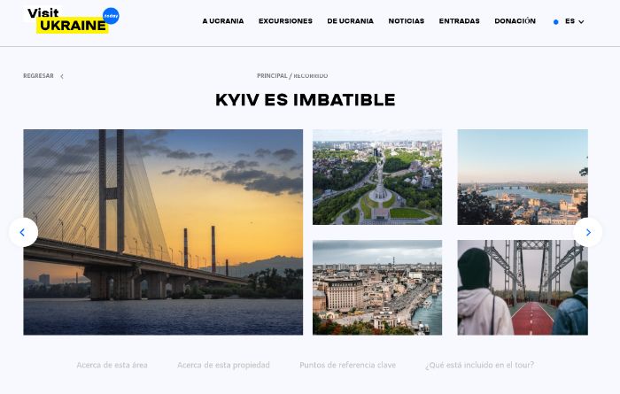 Página web de visitukraine.today donde se ofrecen los recorridos turísticos