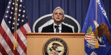 Fiscal General de Estados Unidos, Merrick Garland, dio una breve conferencia (Créditos: Getty Images)