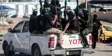 Miembros de la organización antiisraelí, Hamas, en Gaza (Créditos: Getty Images)