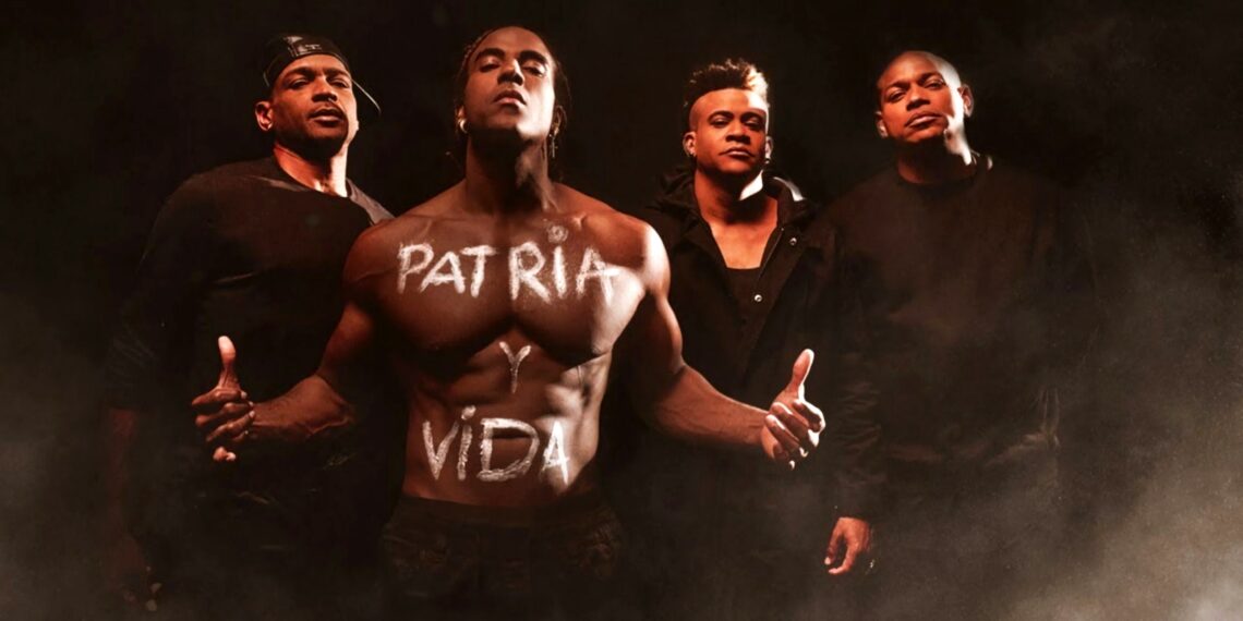 El Funky, Yotuel y Randy Malcom y Alexander Delgado del dúo Gente de Zona, en el video musical de la canción "Patria y vida". EFE/Yotuel-Patria y Vida