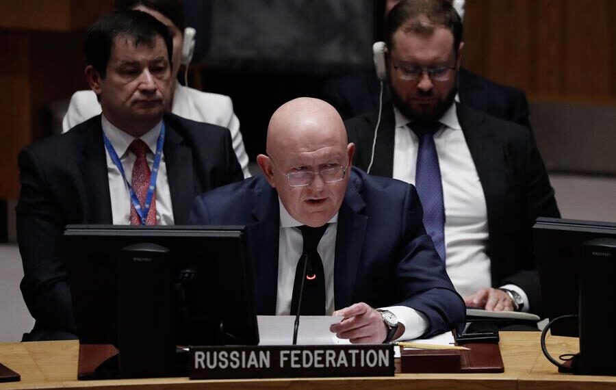 El embajador ruso, Vasili Nebenzia. EFE/EPA/Peter Foley
