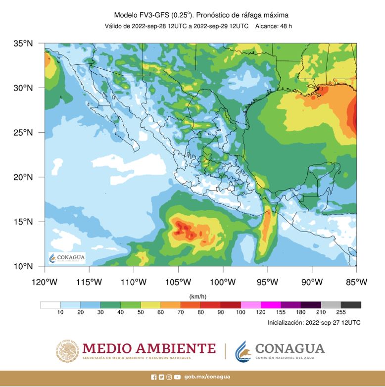 Miércoles, el #FrenteFrío Número 1 generará en distintas regiones de #México, #Lluvias, descenso de #Temperatura, #Vientos fuertes y #EventoDeNorte.