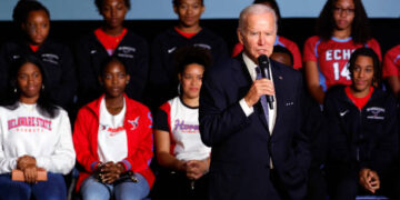 El presidente de Estados Unidos, Joe Biden, se presentó en la Universidad Estatal de Delaware (Créditos: Getty Images)