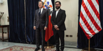 El presidente de Chile, Gabriel Boric, recibió este miércoles al secretario de estado estadounidense (Créditos: Getty Images)