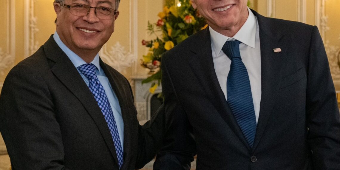 El presidente de Colombia, Gustavo Petro, se reunió con el secretario de Estado de Estados Unidos, Antony Blinken (Fuente: @infopresidencia)