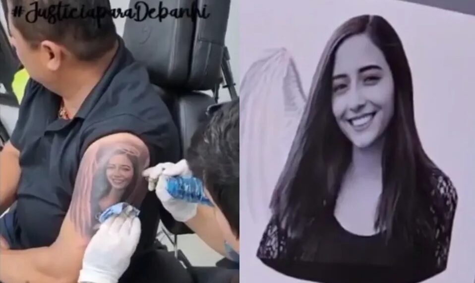 Mario Escobar, padre de Debanhi, se hizo el tatuaje a 6 meses del fallecimiento de su hija (Cortesía)