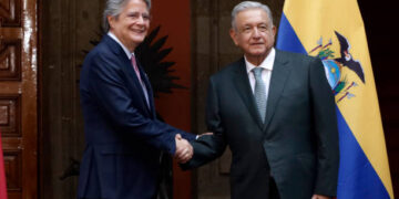 Los mandatarios se reunieron en la Ciudad de México para tratar el estado del acuerdo comercial (Créditos: Getty Images)