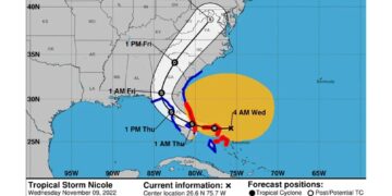 Las autoridades de Florida viene preparándose para el impacto desde este martes (Fuente: NOAA)