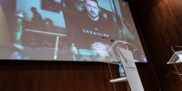 El presidente de Ucrania, Volodimir Zelenski, ya había conseguido aparecer en otros eventos públicos (Créditos: Getty Images)