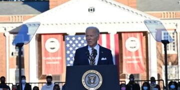 La última visita del presidente Joe Biden a Atlanta se realizó el 11 de enero de 2022 (Foto: Getty Images)