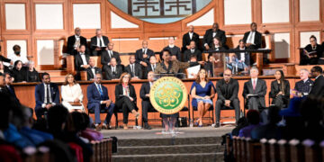 La Iglesia Bautista Ebenezer celebró este lunes el Día de Martin Luther King Jr. (Foto: Getty Images)