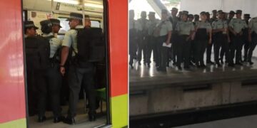 Los elementos de la Guardia Nacional se desplegaron 2 horas antes de los anunciado en las estaciones del Metro del CDMX (Redes Sociales)