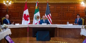 Los tres jefes de estado se reunieron en México como parte de la Cumbre de líderes de Norteamérica (Foto: Gobierno de México)