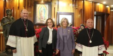 Jill Biden visitó junto con Beatriz Gutiérrez Müller la Basílica de Guadalupe (Difusión)