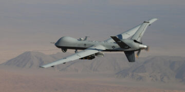 Fotografía cedida por la Fuerza Aérea estadounidense donde se aprecia el dron MQ-9 Reaper. EFE/Leslie Pratt/Fuerza Aérea EE.UU.