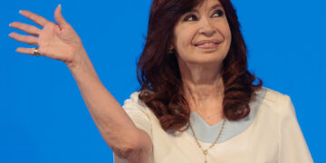 La vicepresidenta de Argentina, Cristina Fernández, este 27 de abril de 2023. EFE/ Juan Ignacio Roncoroni