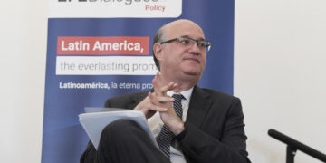El presidente del Banco Interamericano de Desarrollo, Ilan Goldfajn, participa en el foro Diálogo EFE: Latinoamérica, la eterna promesa hoy, en Washington (EE.UU.). EFE/Lenin Nolly