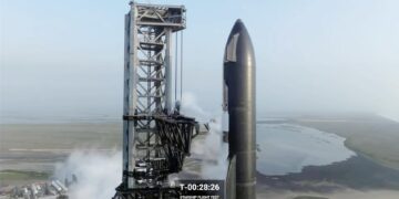 Fotograma cedido por SpaceX de la transmisión del lanzamiento del cohete Starship desde Boca Chica, Texas,este 20 de abril de 2023. EFE/SpaceX