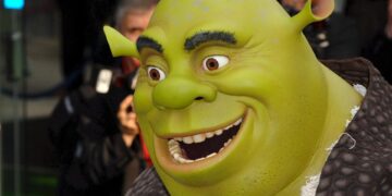 Fotografía de archivo en la que se registró al personaje animado Shrek, en Londres (Reino Unido). EFE/Daniel Deme