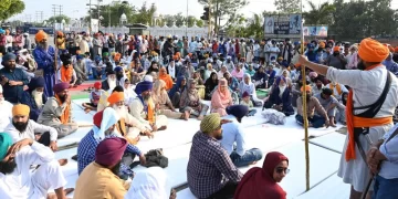Partidarios de Amritpal Singh en Mohali, India, el 19 de marzo de 2023. (Foto: CNN)