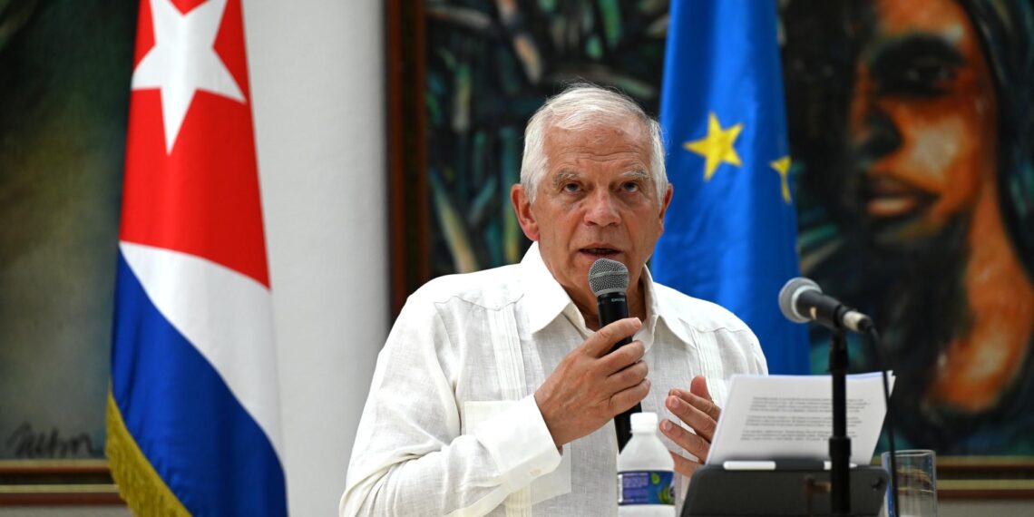El alto representante de la UE para los Asuntos Exteriores, Josep Borrell, habla durante una rueda de prensa, hoy en La Habana (Cuba). EFE-AFP/ Yamil Lage /POOL