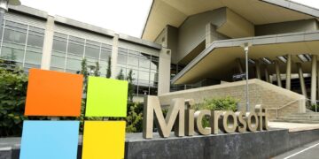 FILE - In this July 3, 2014, file photo, the Microsoft Corp. logo is displayed outside the Microsoft Visitor Center in Redmond, Wash. Microsoft reports earnings on Tuesday, April 25, 2023.(AP Photo/Ted S. Warren, File)