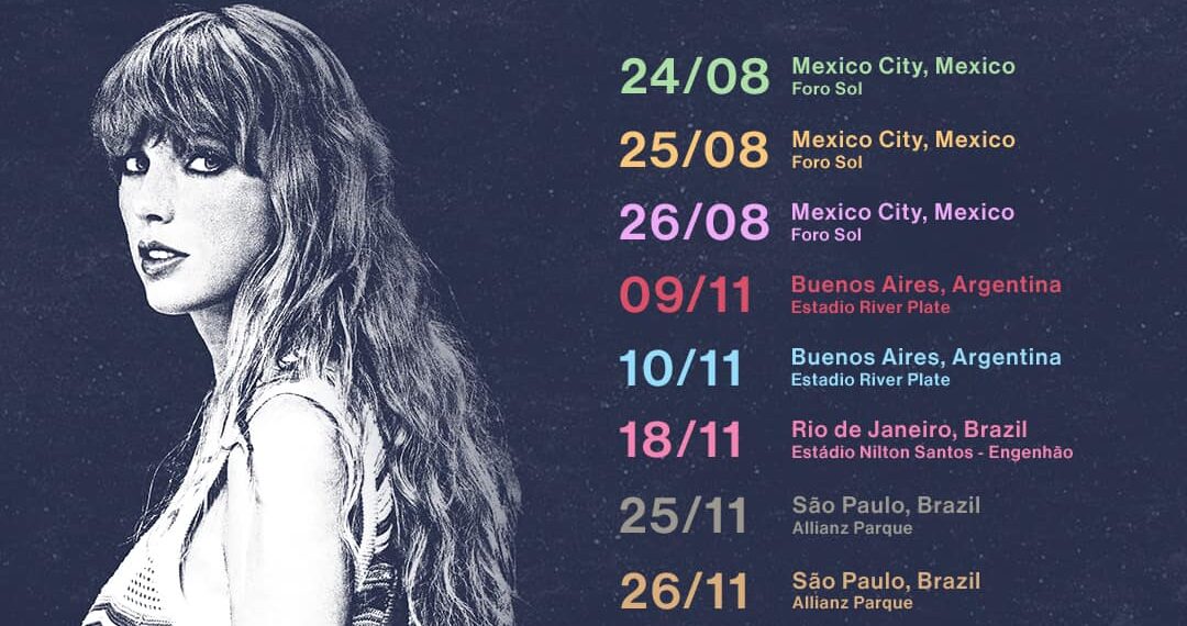 Anuncio del tour por Latinoamérica de Taylor Swift. Foto: Facebook/@TaylorSwift.