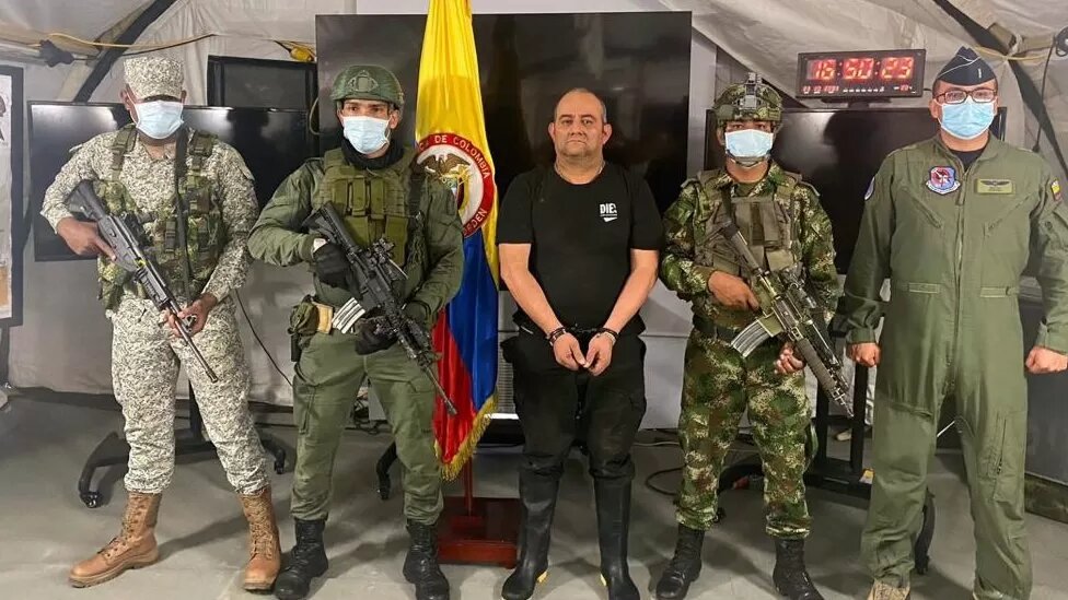 Dario Antonio Úsuga fue detenido en 2021 en Colombia y fue extraditado el año pasado para enfrentar cargos de narcotráfico en EE.UU. Foto: EPA