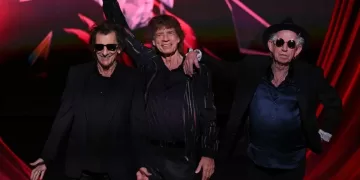 De izquierda a derecha, los integrantes de The Rolling Stones, Ron Wood, Mick Jagger y Keith Richards | Fuente: AFP