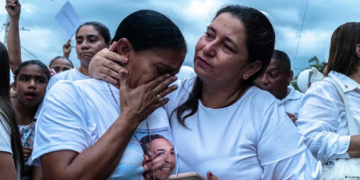Cilenis Marulanda, madre del futbolista colombiano del Liverpool Luis Díaz. Imagen: Lismari Machado/AFP