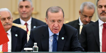 Erdogan, ayer en Kazajisstán durante la 10º encuentro de la Organización de Estados Turcos en Astaná.Imagen: Kazakhstan's Presidential PO/AP/puicture alliance