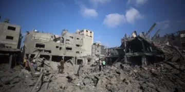Edificios destruidos por ataques sobre Bureij, en la Franja de Gaza - Majdi Fathi / Zuma Press / Contactophoto