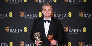La película de Christopher Nolan fue la gran protagonista de la noche con 7 galardones. Foto: AFP