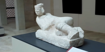 Chaac Mool que se exhibirá en el Gran Museo de Chichén Itzá. Captura de pantalla