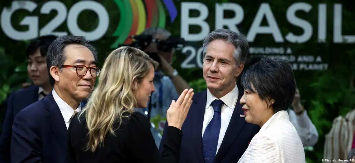 Ministros de Exteriores del Grupo de los Veinte (G20) reunidos en Río de Janeiro este 21 de febrero de 2024Imagen: Ricardo Moraes/REUTERS