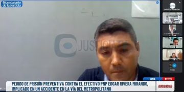 El suboficial PNP Edgar Rivera Miranda atropelló y mató a dos jóvenes tras invadir la vía exclusiva del Metropolitano. (Foto: Justicia TV)