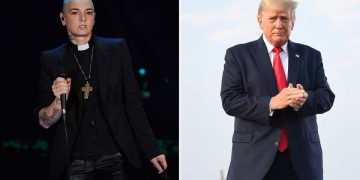 La cantante Sinead O’Connor y el expresidente de EE UU Donald Trump. GETTY IMAGES