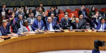Consejo de Seguridad de la ONU vota a favor del llamamiento a un alto al fuego en Gaza. Foto de EFE/EPA/SARAH YENESEL