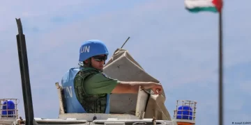 Soldado de Naciones Unidas en la frontera de Líbano e Israel.Imagen: Joseph Eid/AFP/Getty Images