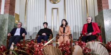 Familiares de la activista iraní Narges Mohammadi durante la ceremonia de entrega del Premio Nobel de la Paz 2023 en Oslo, Noruega (archivo) - Frederik Ringnes/NTB/dpa