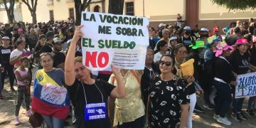 Una protesta de docentes venezolanos (Archivo)